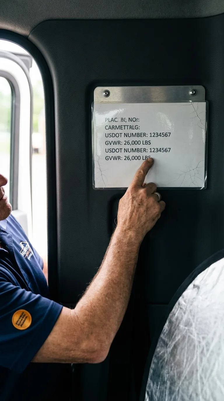 USDOT licensing placard verification in West Sand Lake